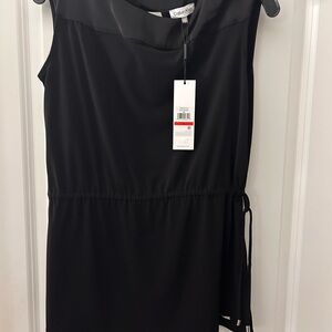 Calvin Klein Black Sleeveless Cowl Neck Sheath Top